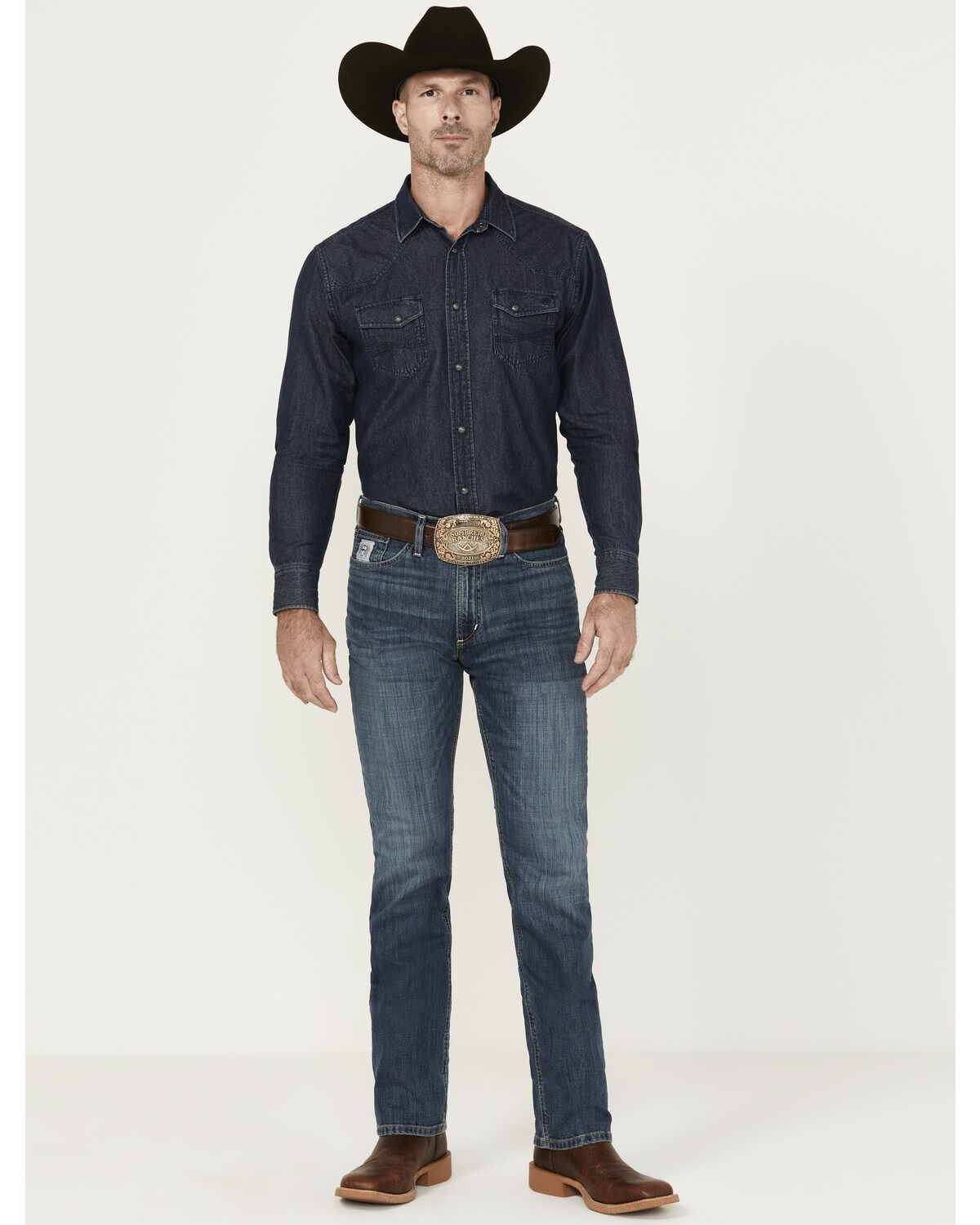 Men's Cinch Silver Label Medium Stonewash Performance Stretch Slim Str