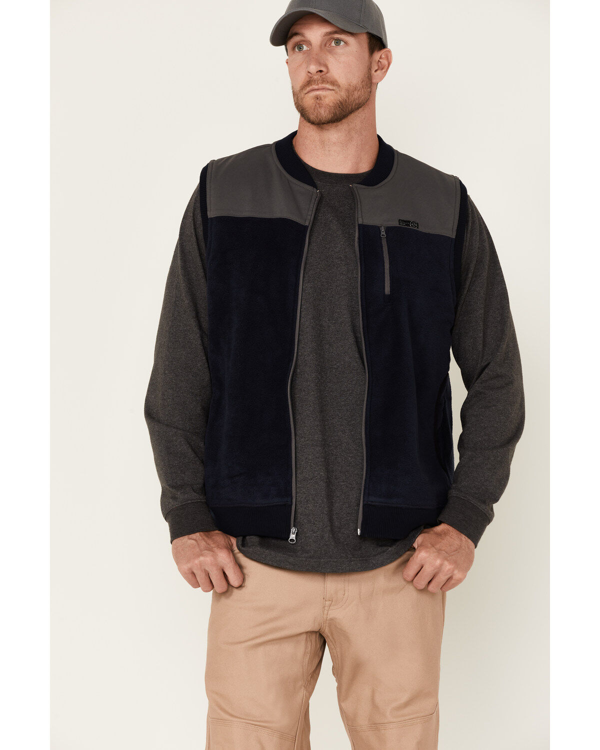 Men's Wrangler ATS All-Terrain Dark Sapphire Fleece Zip-Front Bomber V