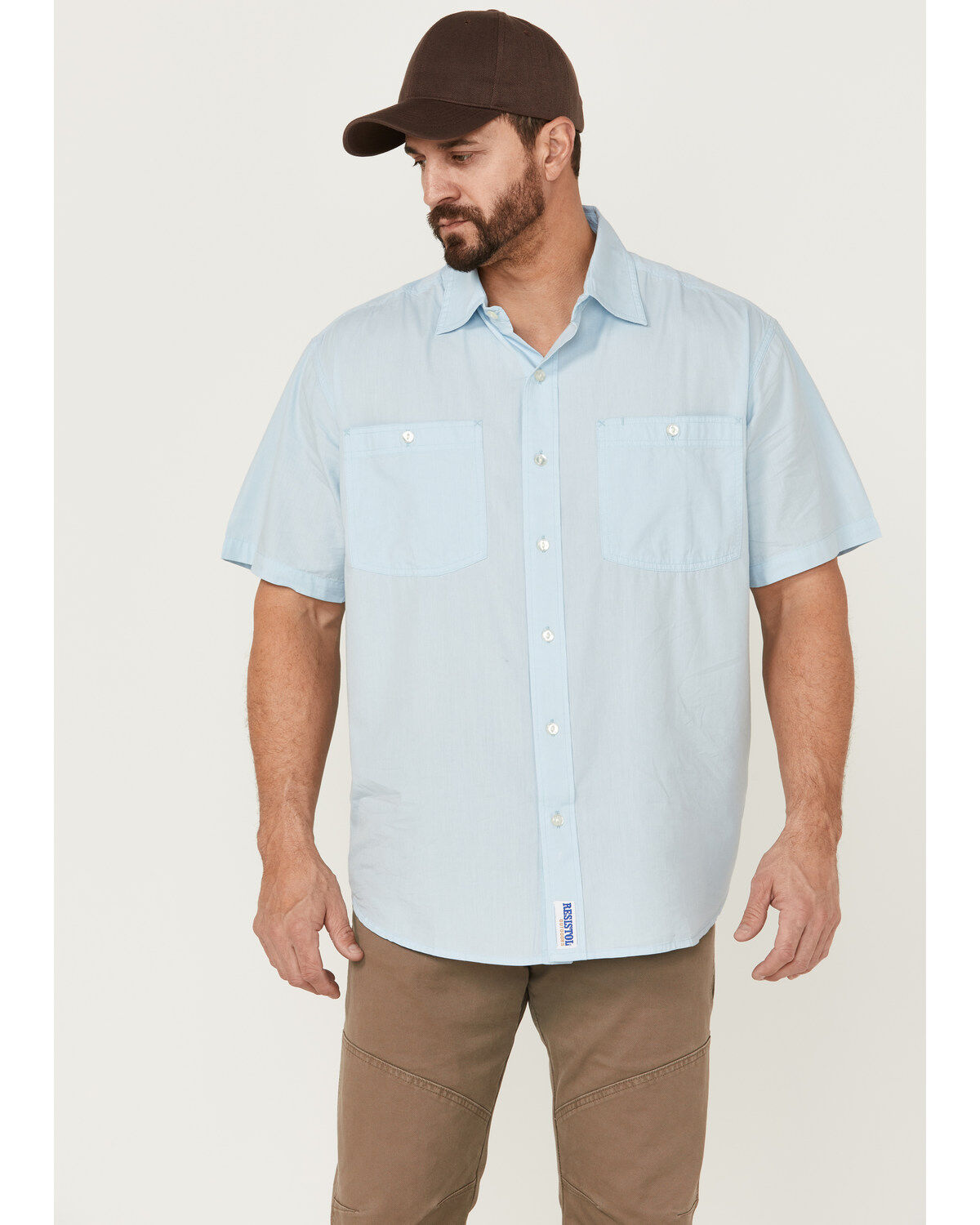 Men's Resistol Solid Short Sleeve Button-Down Western Shirt
