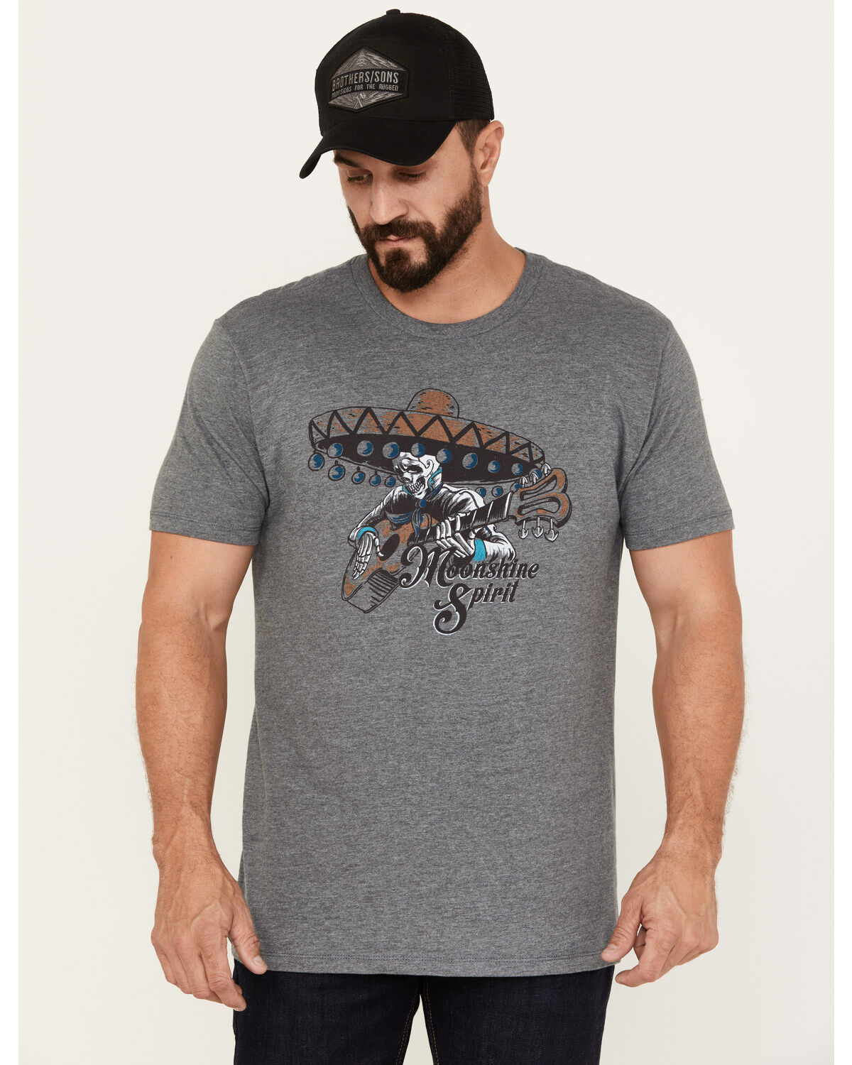 Men's Moonshine Spirit Mariachi Guitar Short Sleeve Graphic T-Shirt
