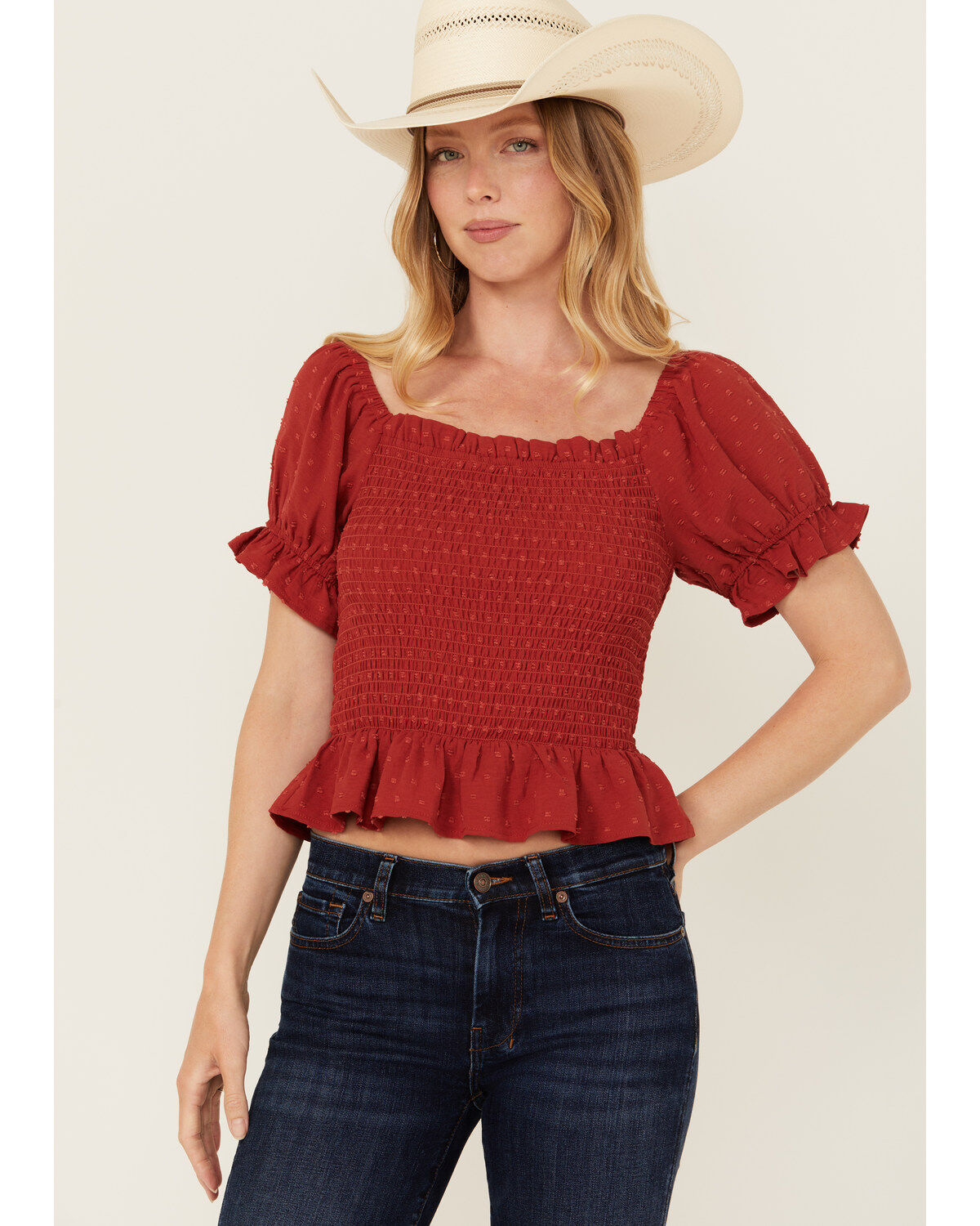 Women's Wild Moss Smocked Short Sleeve Shirt