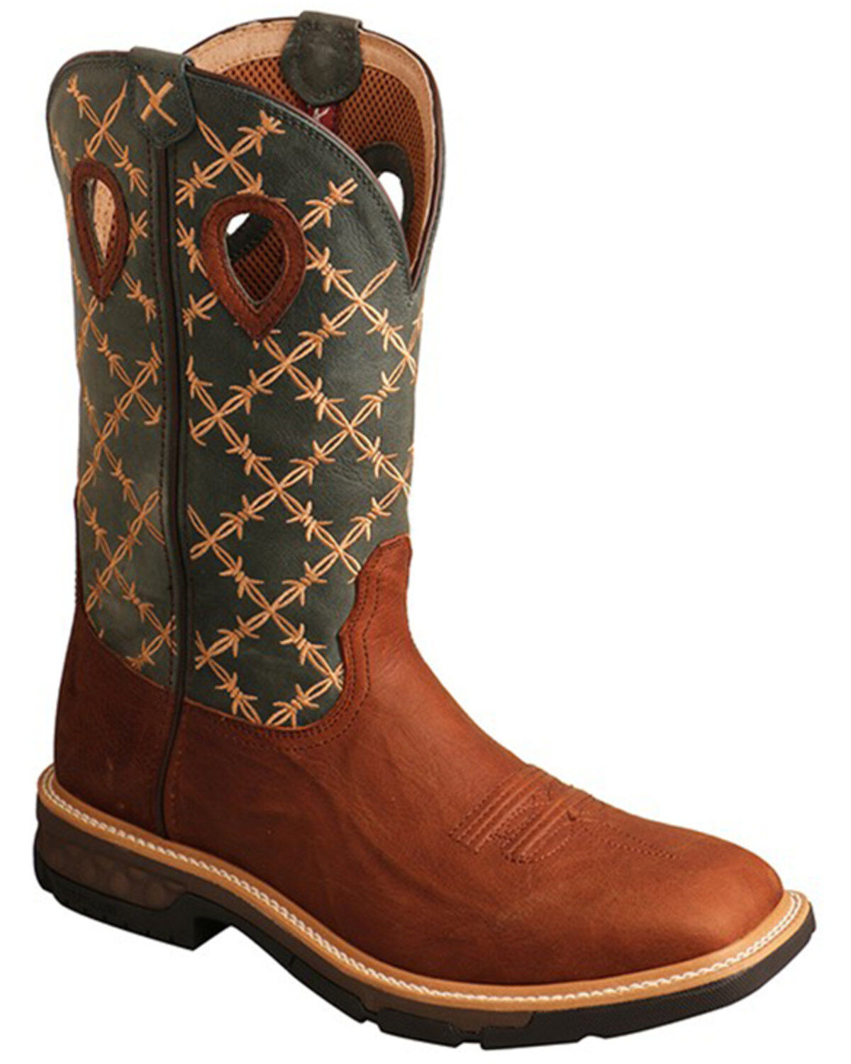Men's Twisted X Barbed Wire Western Work Boots - Soft Toe