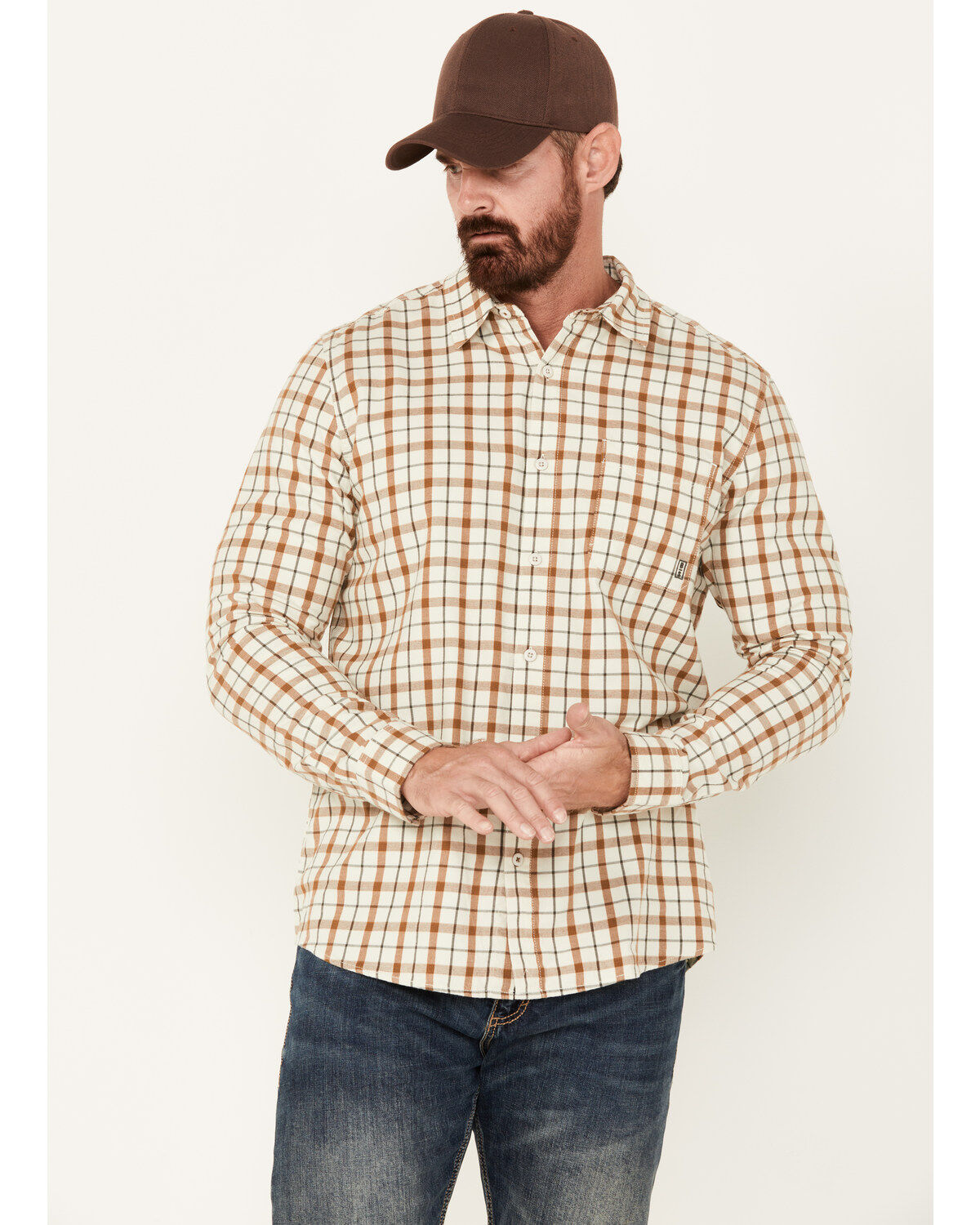 Men's Brothers and Sons Archer Plaid Print Long Sleeve Button Down Shi