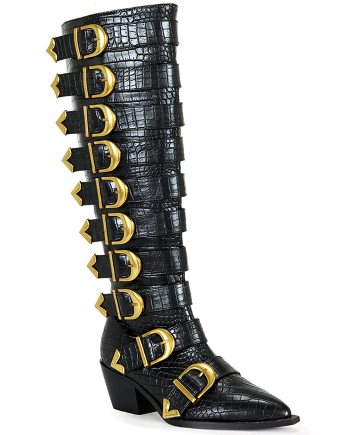 Women's Azalea Wang Graziana Exotic Print Western Boots - Snip Toe