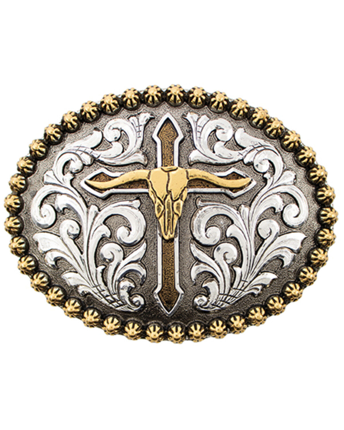 Men's Cody James Steer Skull With Cross Belt Buckle