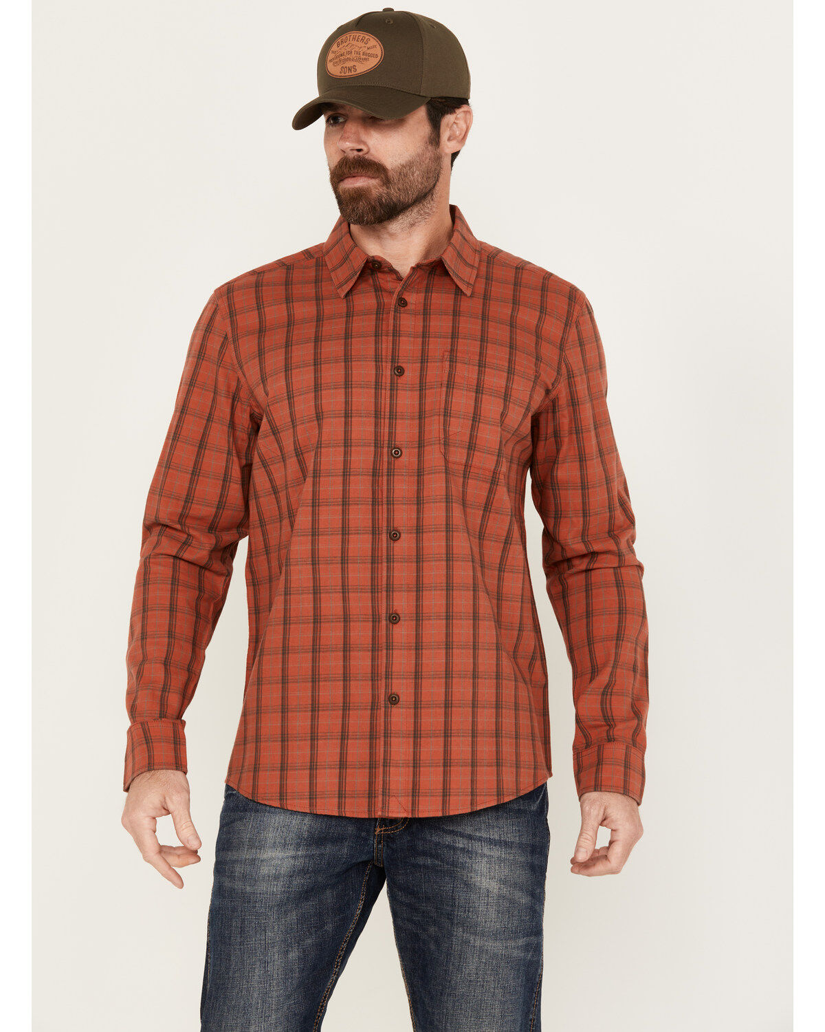 Men's Brothers and Sons Austin Plaid Print Long Sleeve Button Down Shi