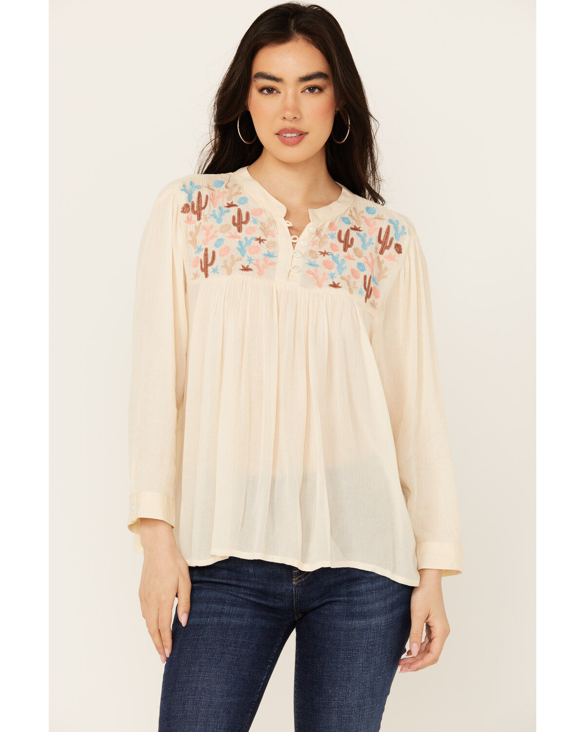 Women's Roper Cactus Print Long Sleeve Blouse