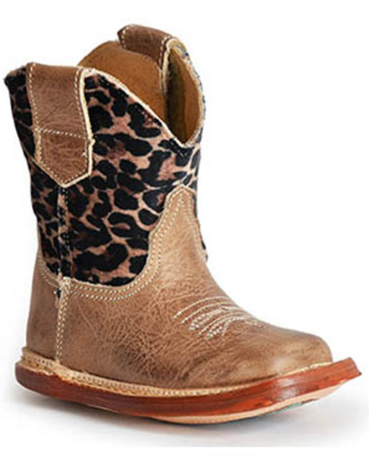Girls' Roper Infant Cowbabies Cheetah Western Boots - Broad Square Toe