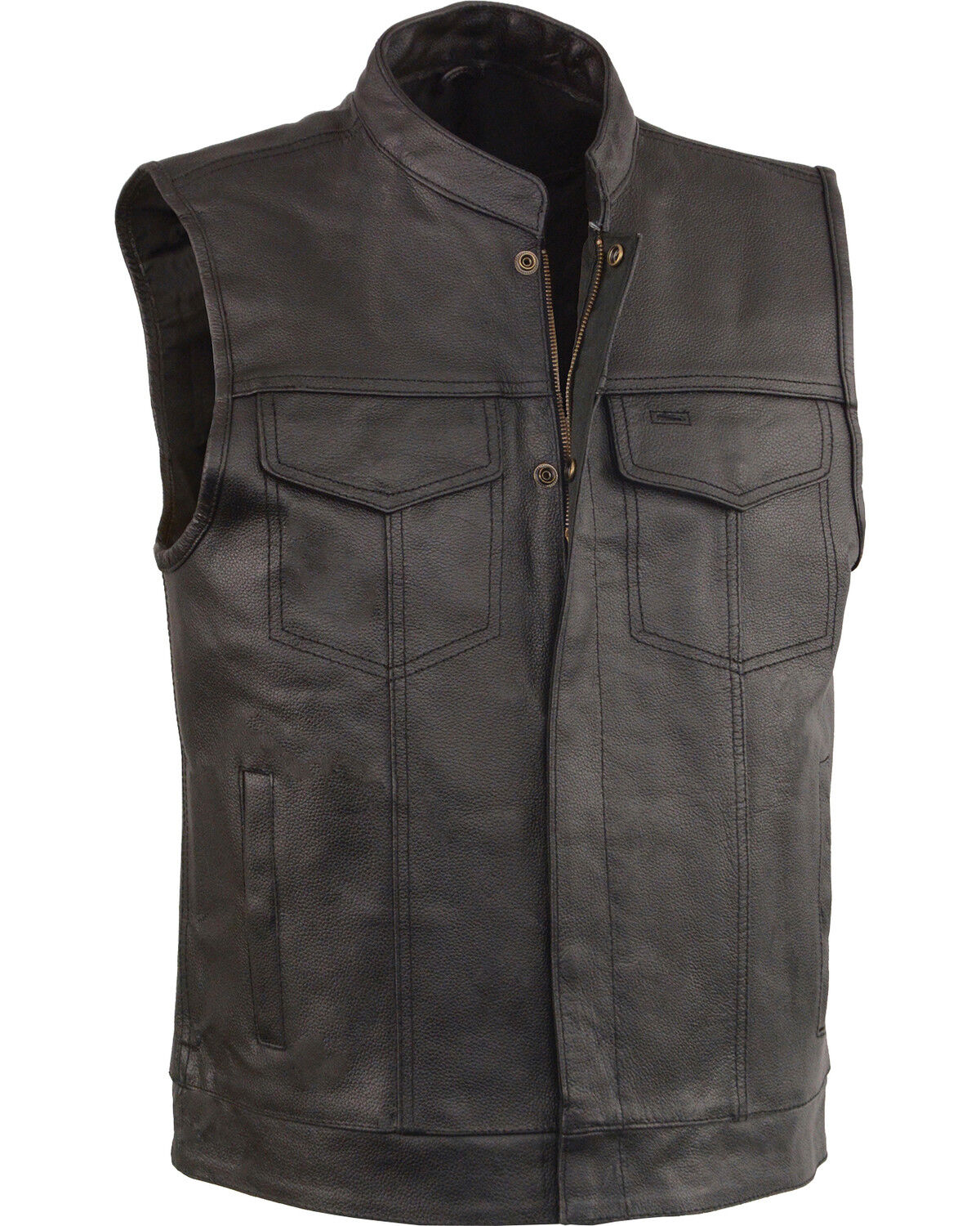 Men's Milwaukee Leather Open Neck Club Style Vest - Big 4X
