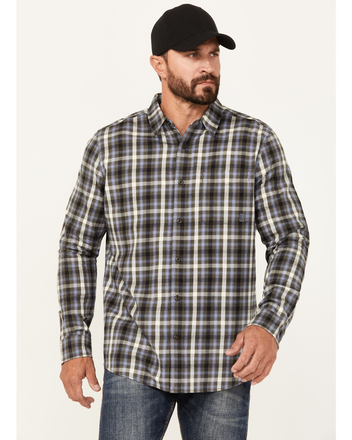 Men's Brothers and Sons Plaid Print Long Sleeve Button Down Shirt