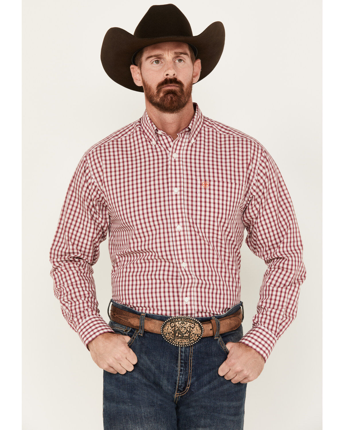 Men's Ariat Valen Plaid Print Long Sleeve Button-Down Western Shirt