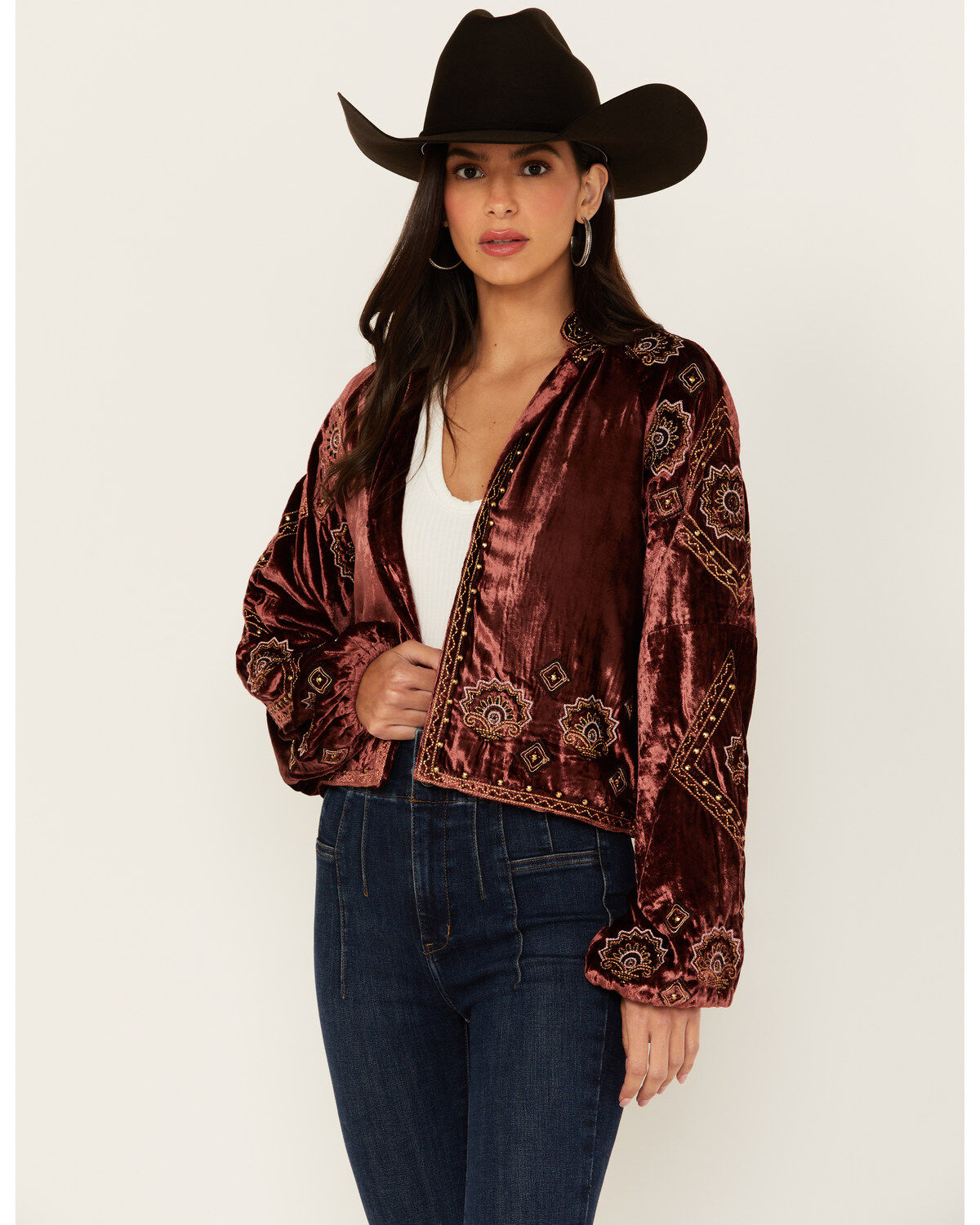 Women's Shyanne Velvet Beaded Jacket