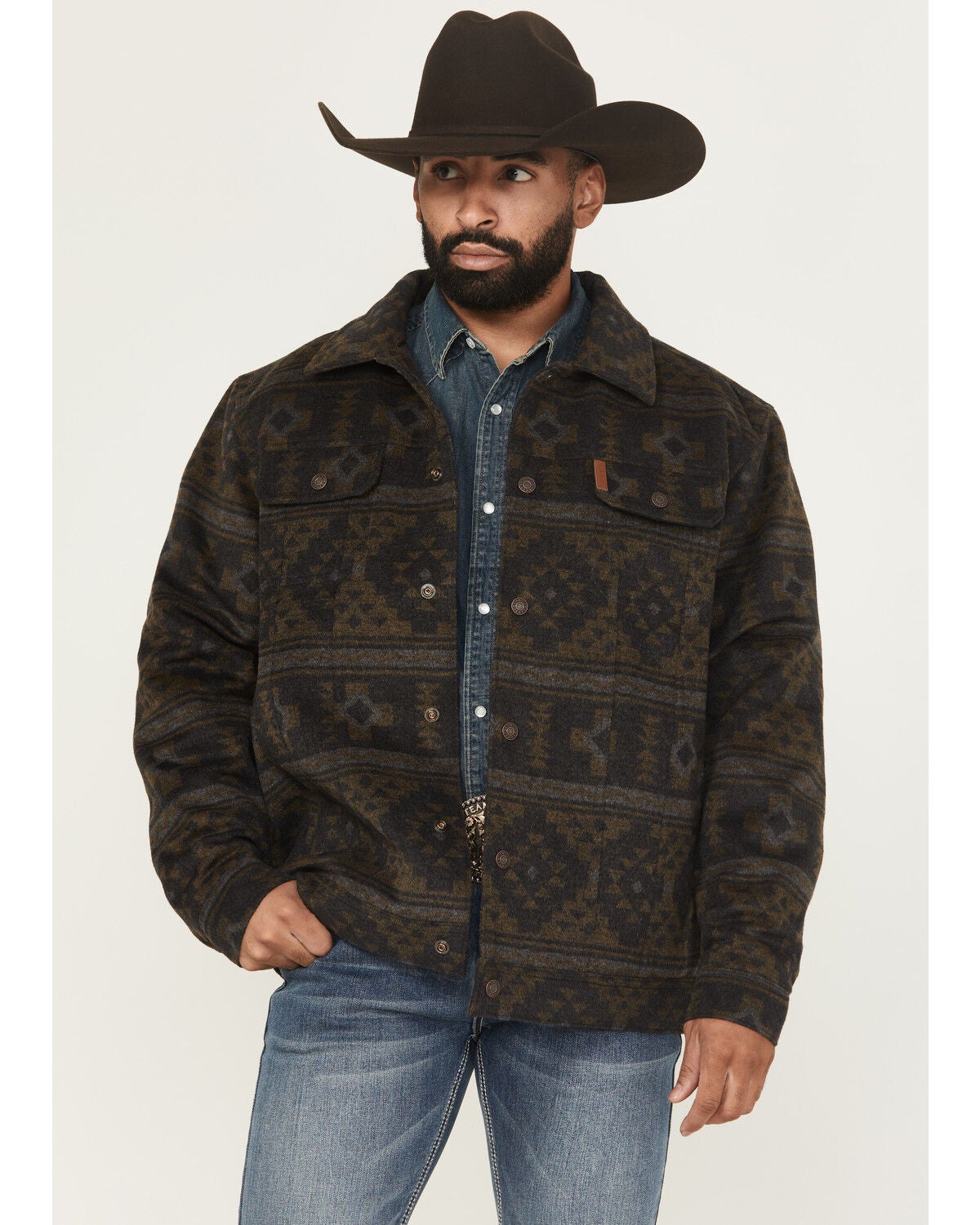 Men's Cinch Southwestern Print Trucker Snap Jacket