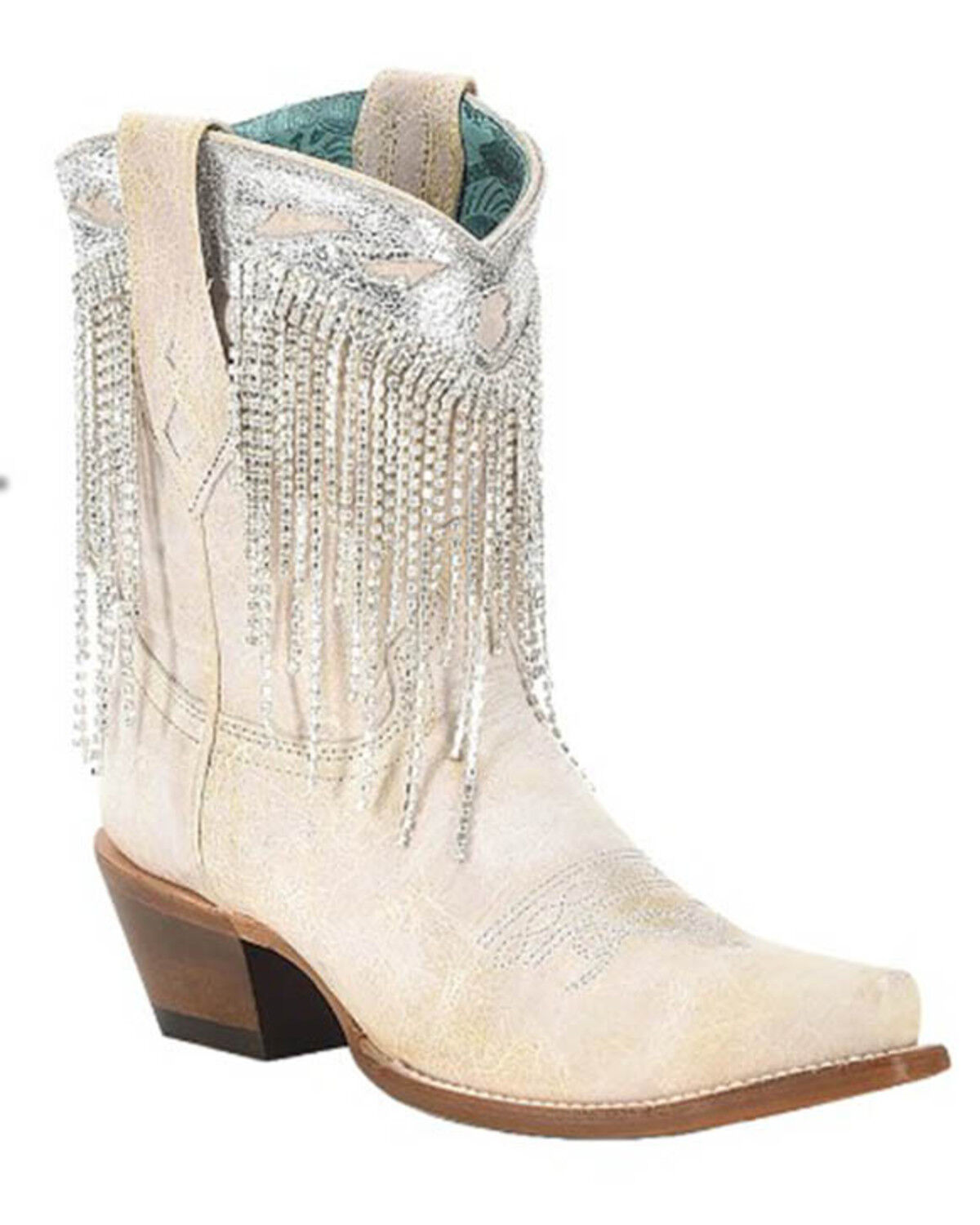 Women's Corral Crystal Fringe Overlay Western Boots - Snip Toe