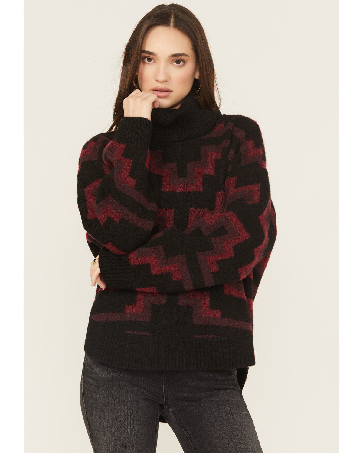 Women's Ariat Southwestern Print Turtleneck Sweater