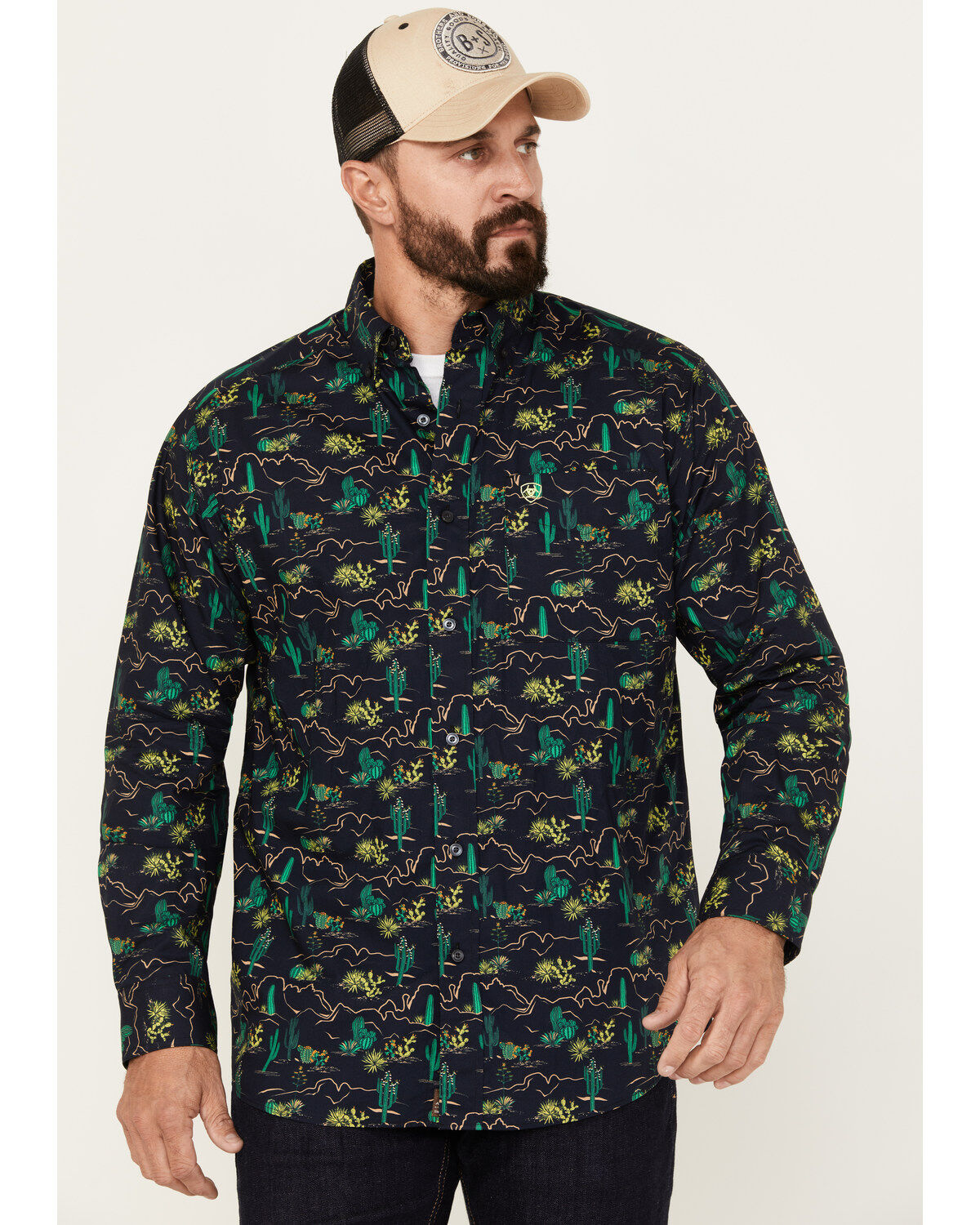 Men's Ariat Beckett All-Over Desert Print Button-Down Western Shirt