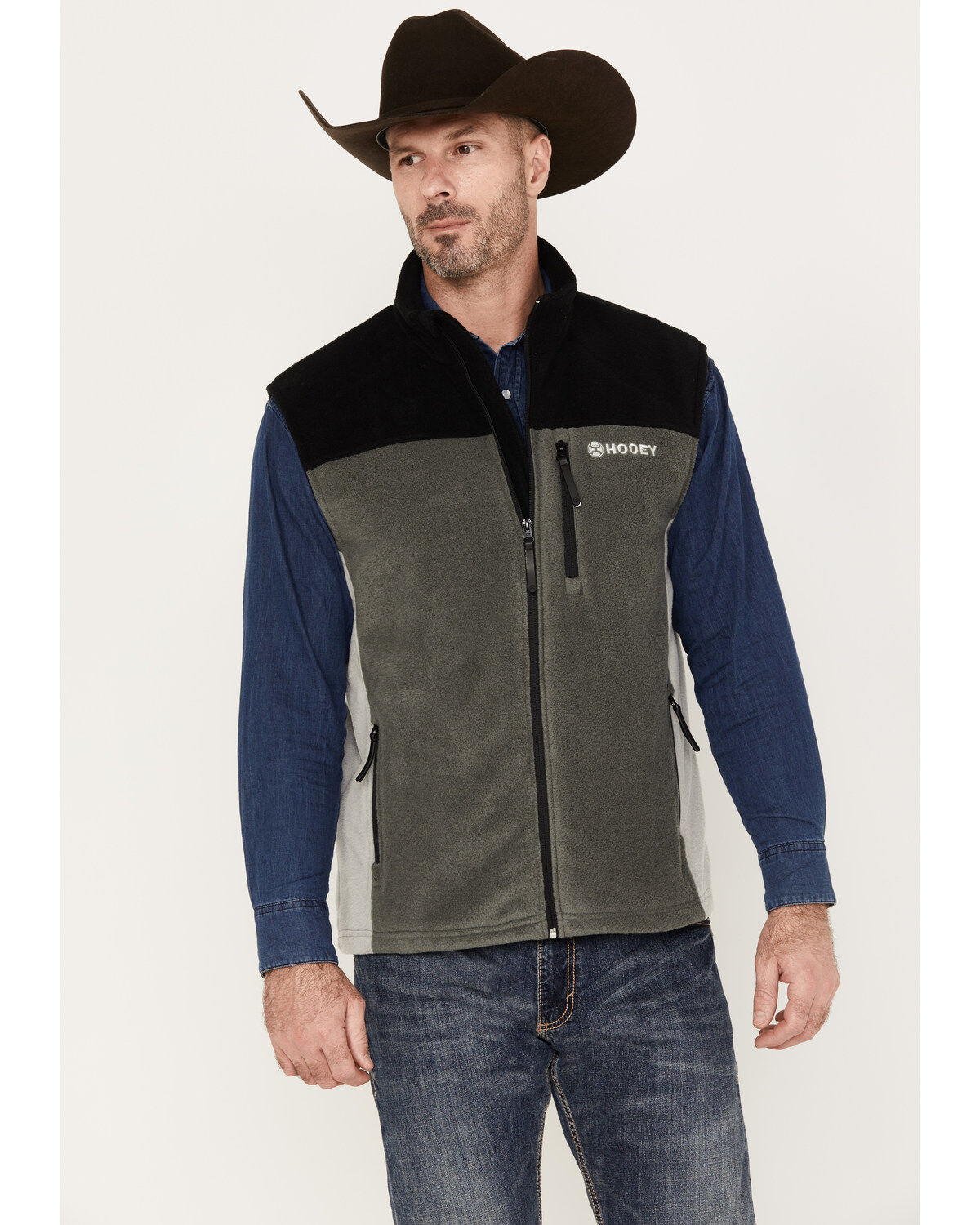 Men's Hooey Color Block Fleece Vest