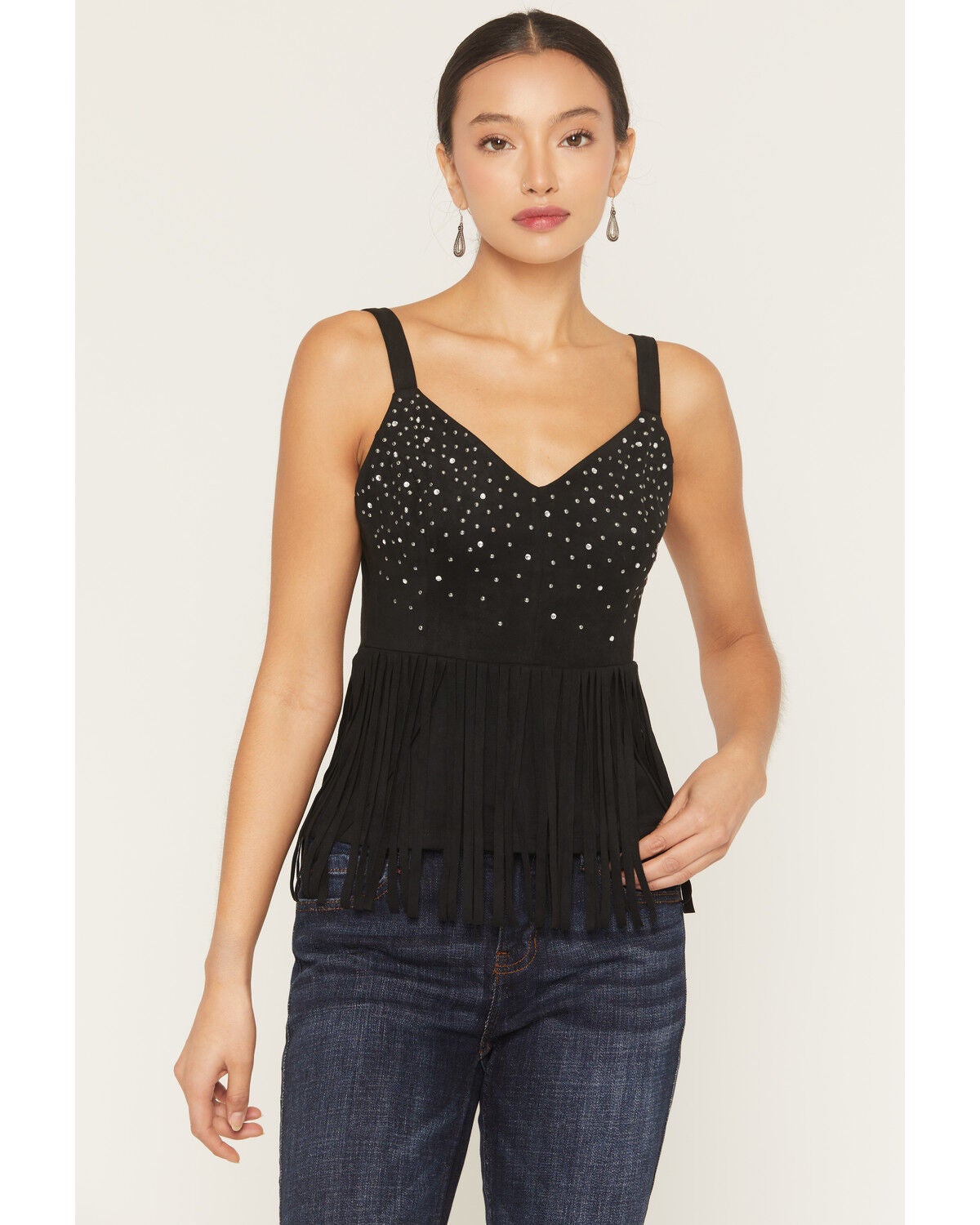Women's Idyllwind Fringe Sequin Sleeveless Tank Top