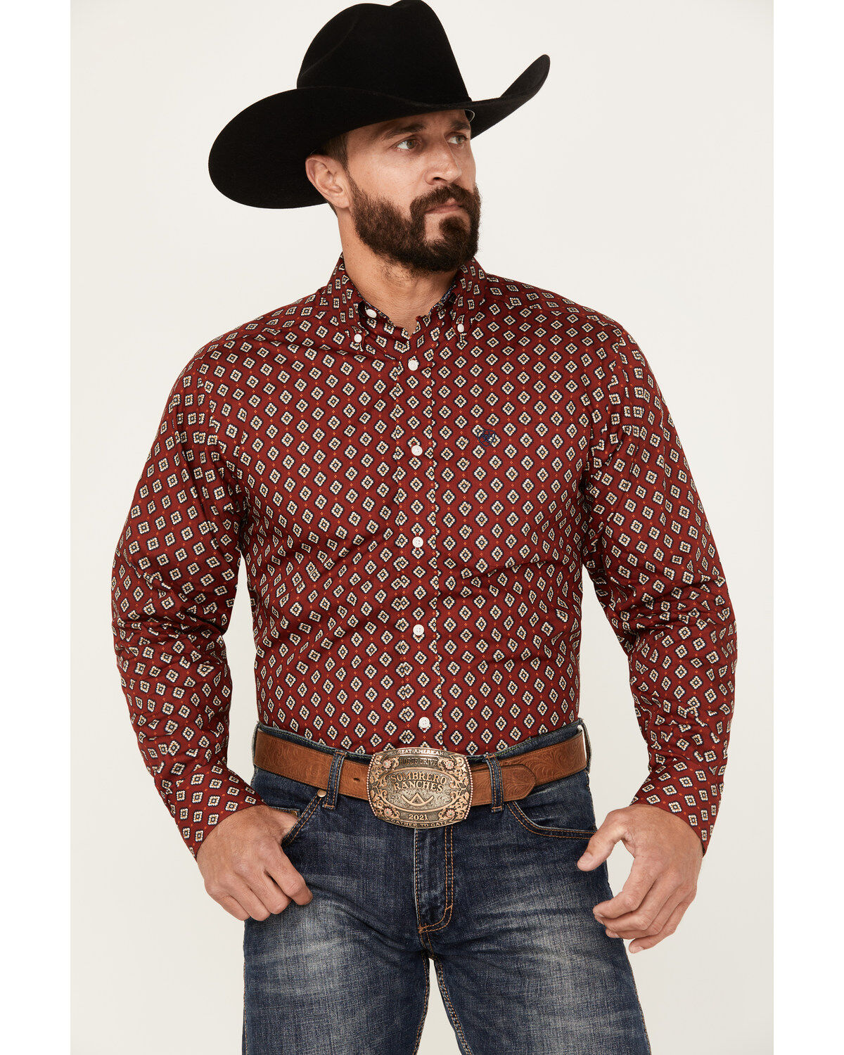 Men's Ariat Kyler Geo Long Sleeve Button-Down Western Shirt
