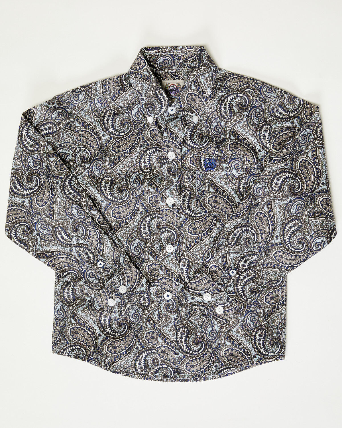 Boys' Cinch Toddler Paisley Print Long Sleeve Button-Down Western Shir