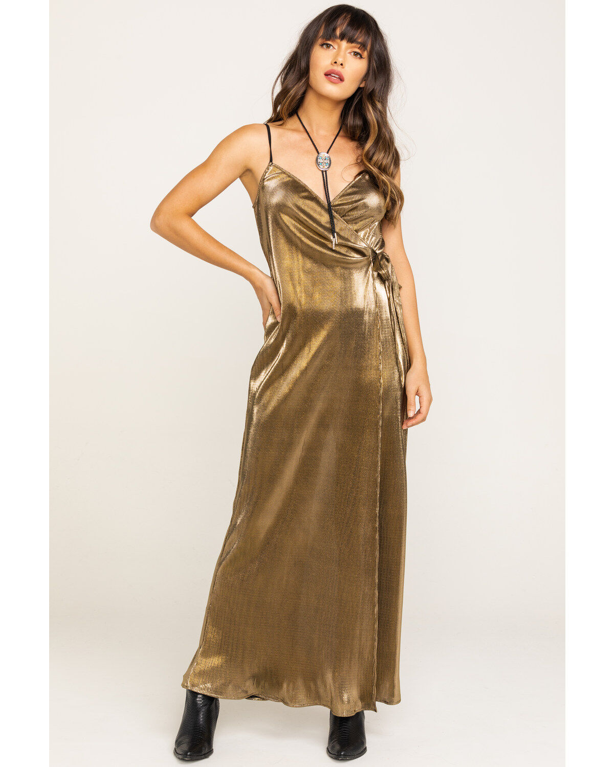 Women's Show Me Your Mumu Pleated Gold Jane Jumpsuit