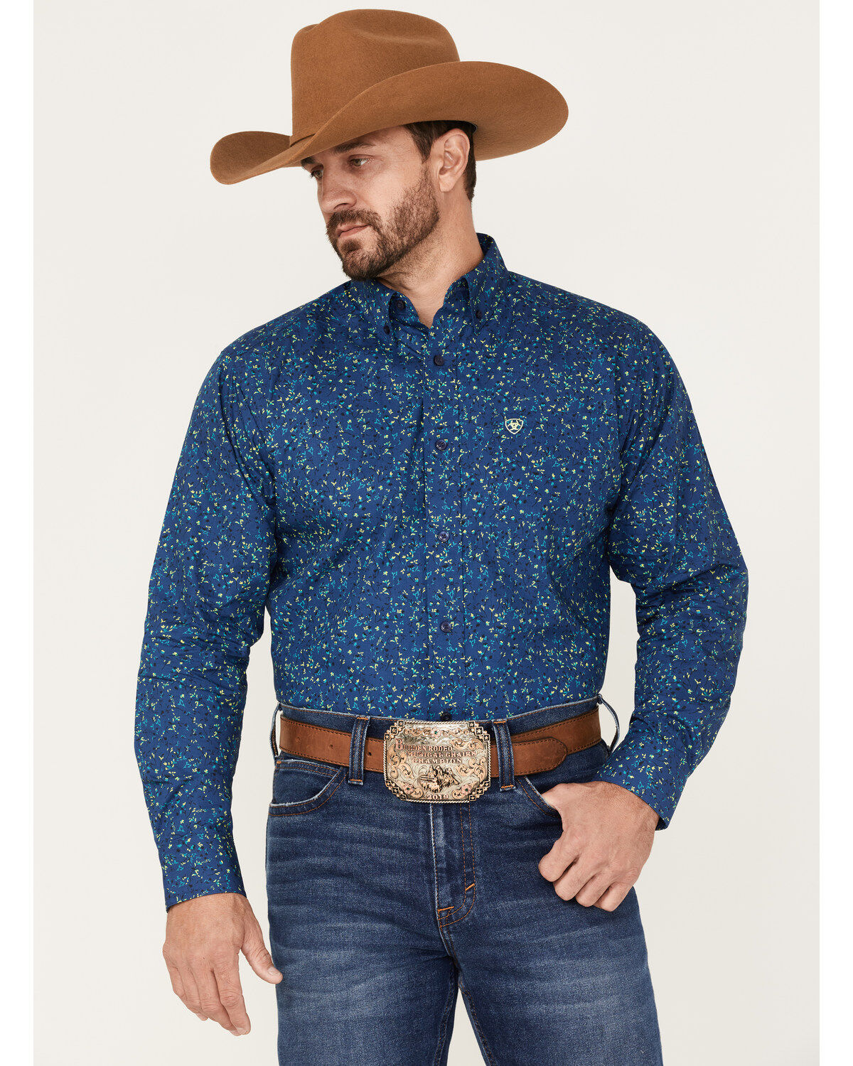 Men's Ariat Benji Floral Print Button Down Western Shirt