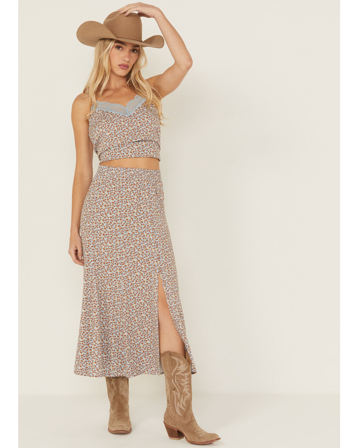 Women's Idyllwind Richardson Floral Print Button Front Midi Skirt