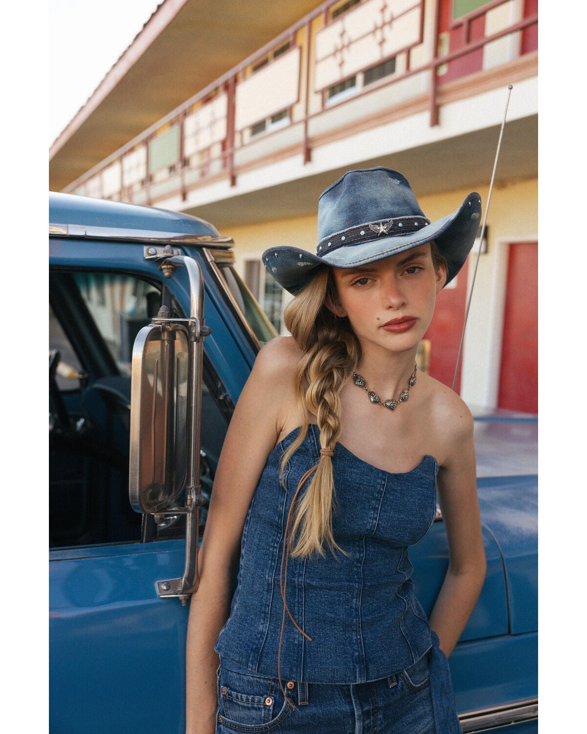 Women's Cleo + Wolf Medium Wash Cleo Strapless Denim Corset