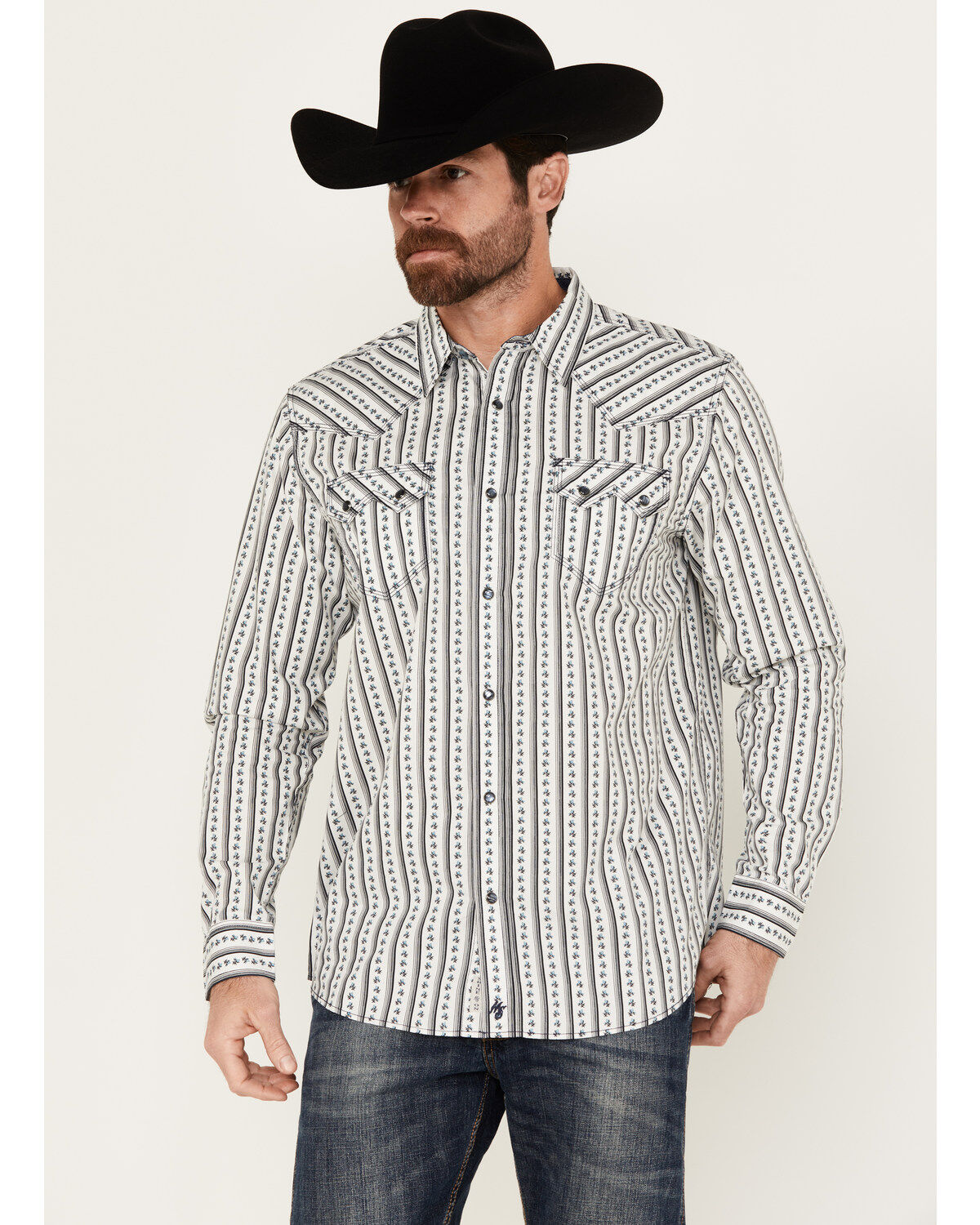 Men's Moonshine Spirit One Last Song Floral Print Long Sleeve Pearl Sn