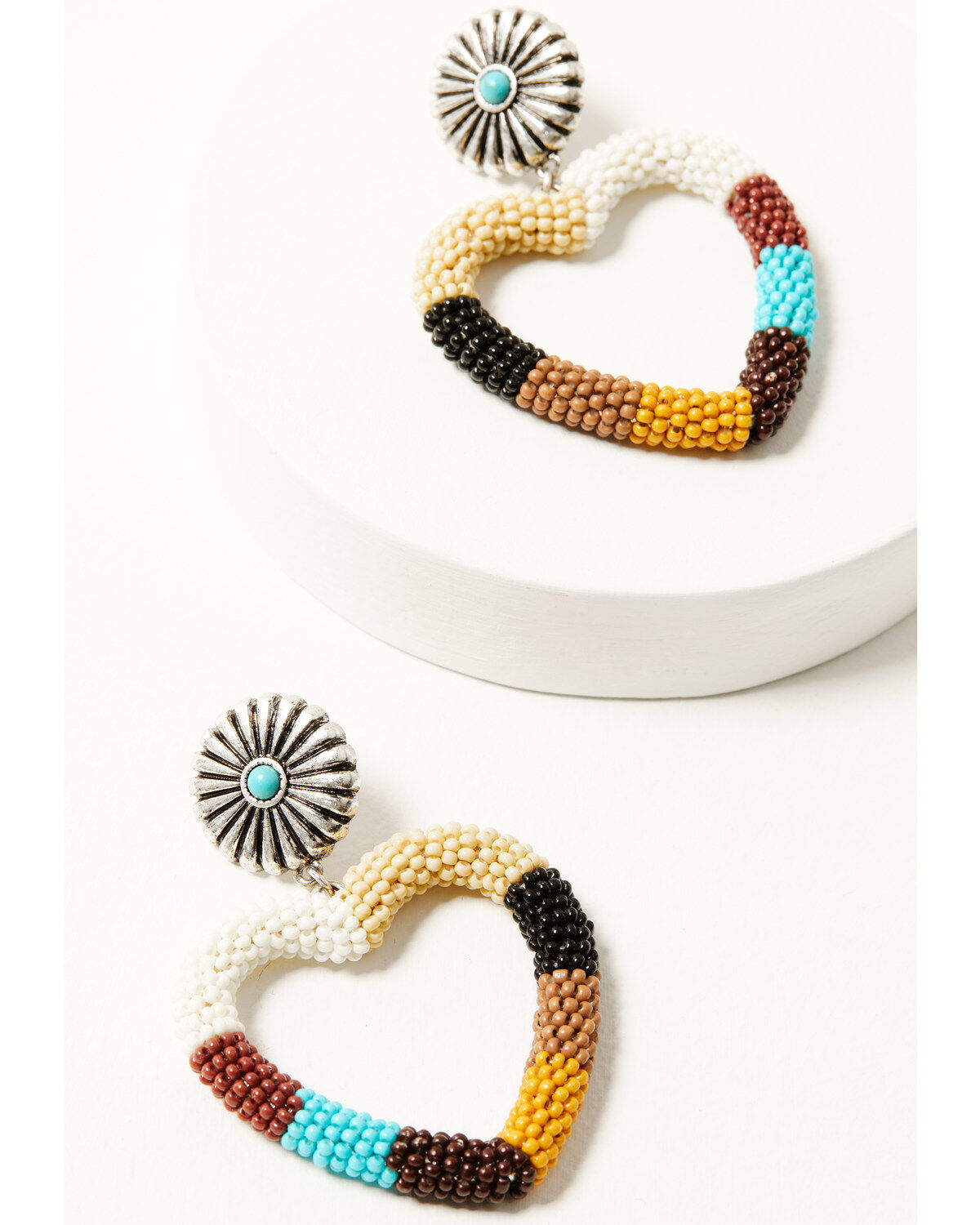 Women's Shyanne Americana Beaded Heart Earrings