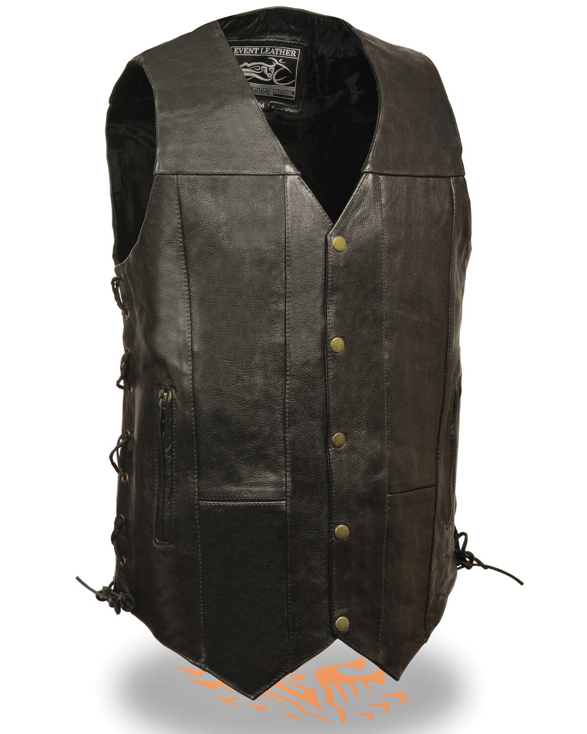Men's Milwaukee Leather 4X 10 Pocket Side Lace Vest - Tall