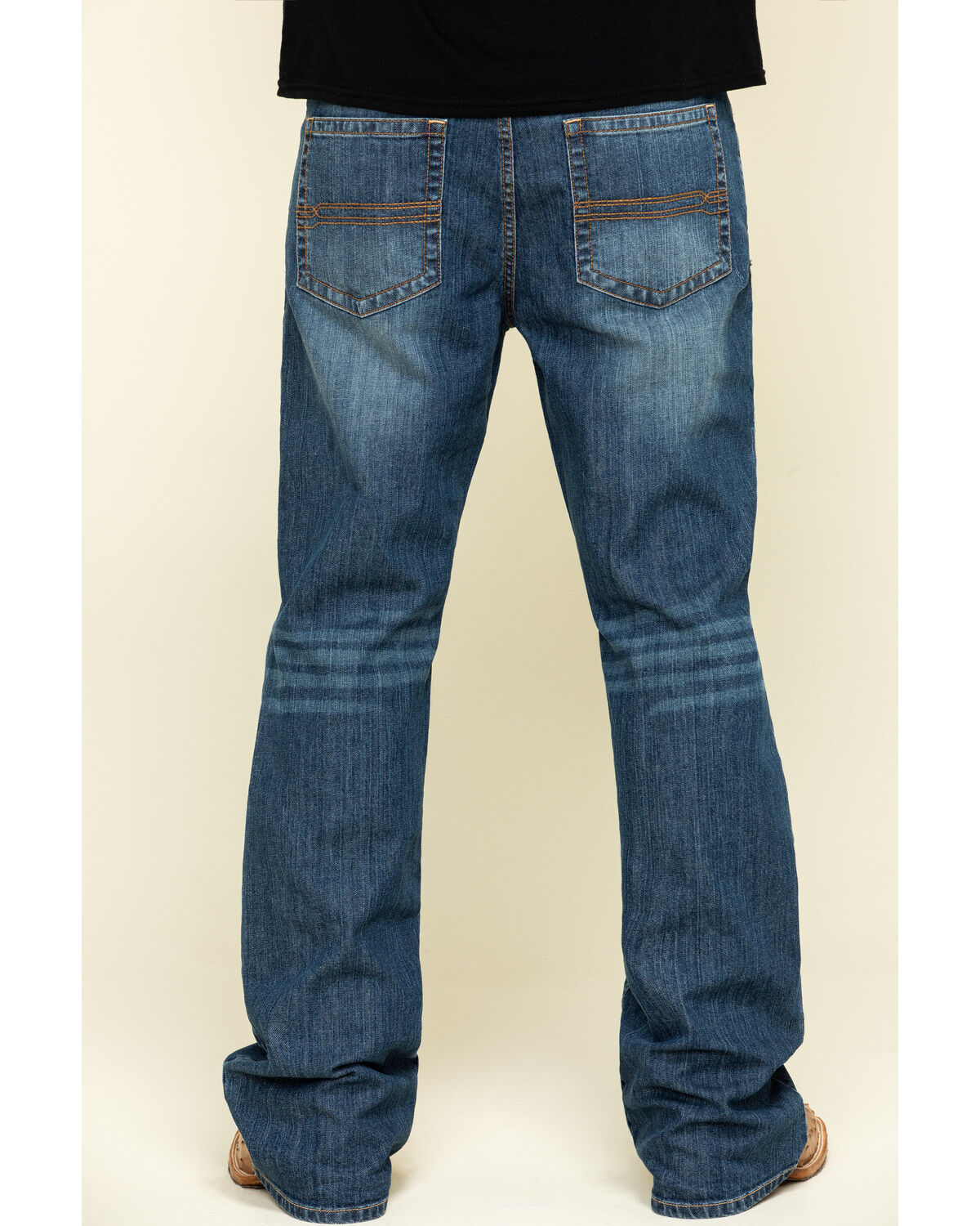 Men's Cody James Wolfstooth Medium Wash Relaxed Bootcut Stretch Denim