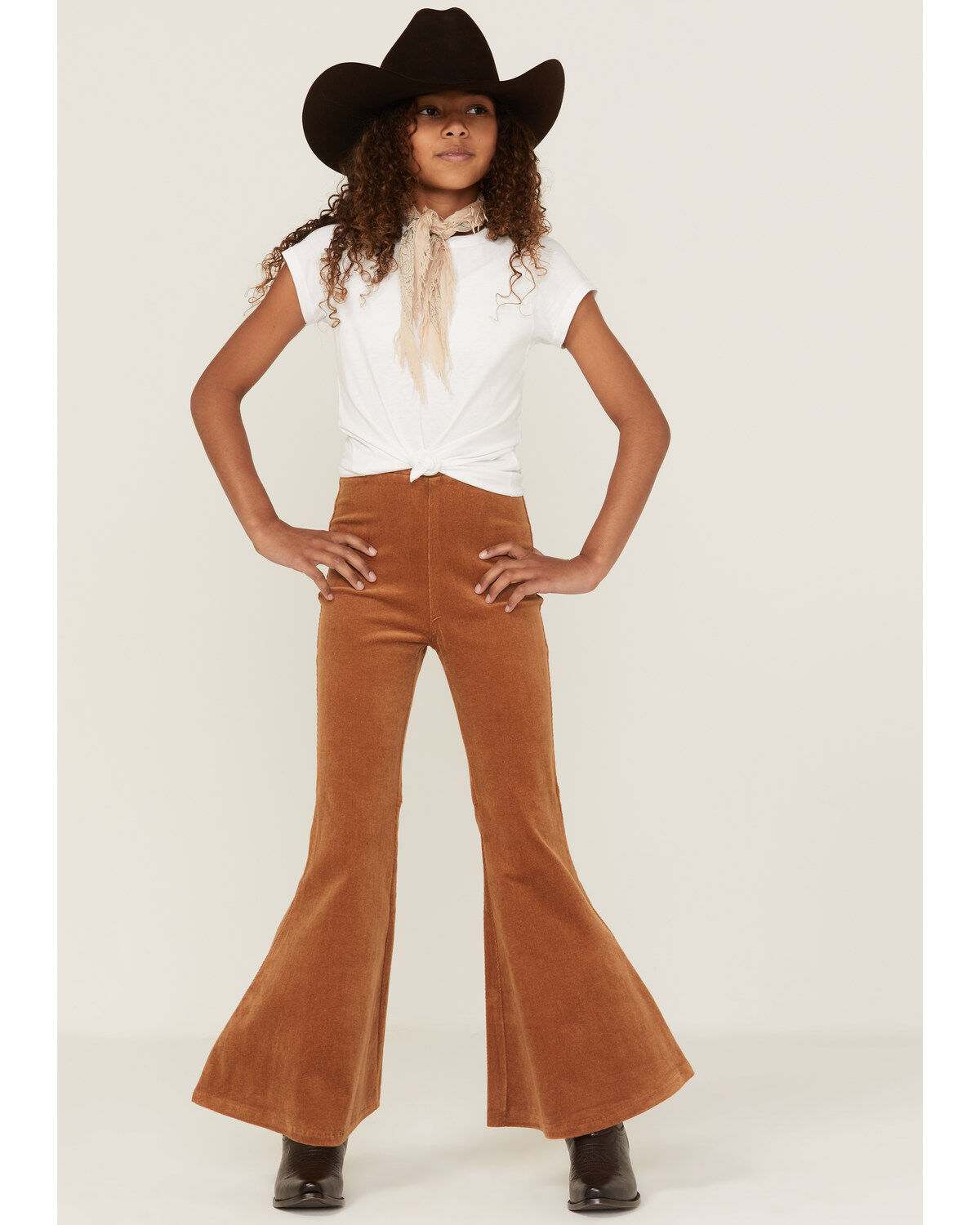 Girls' Chrysanthemum Little Corduroy Pull On Flare Pants
