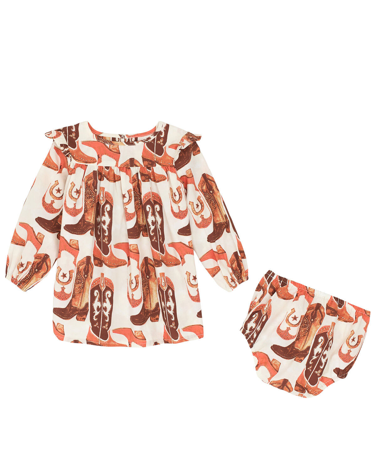 Girls' Wrangler Toddler Boot Print Dress Set - 2 Piece