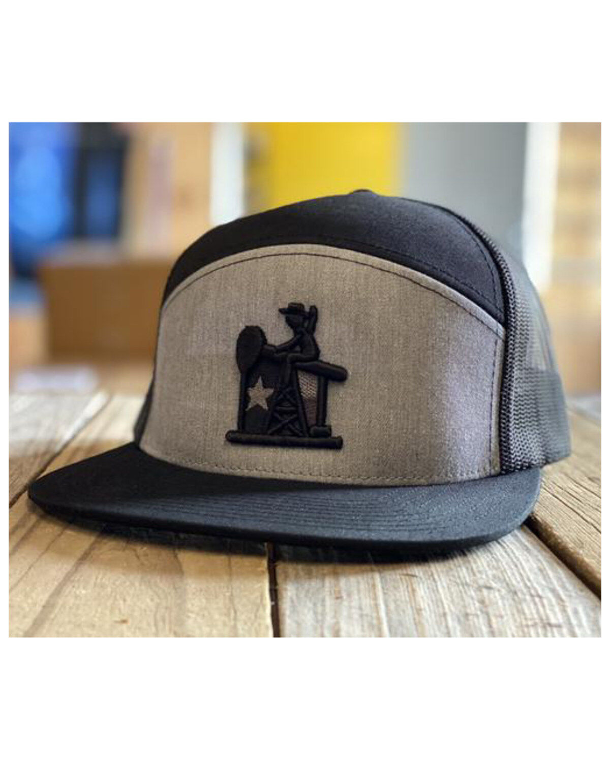Men's Oil Field Monochrome Texas Mesh Ball Cap