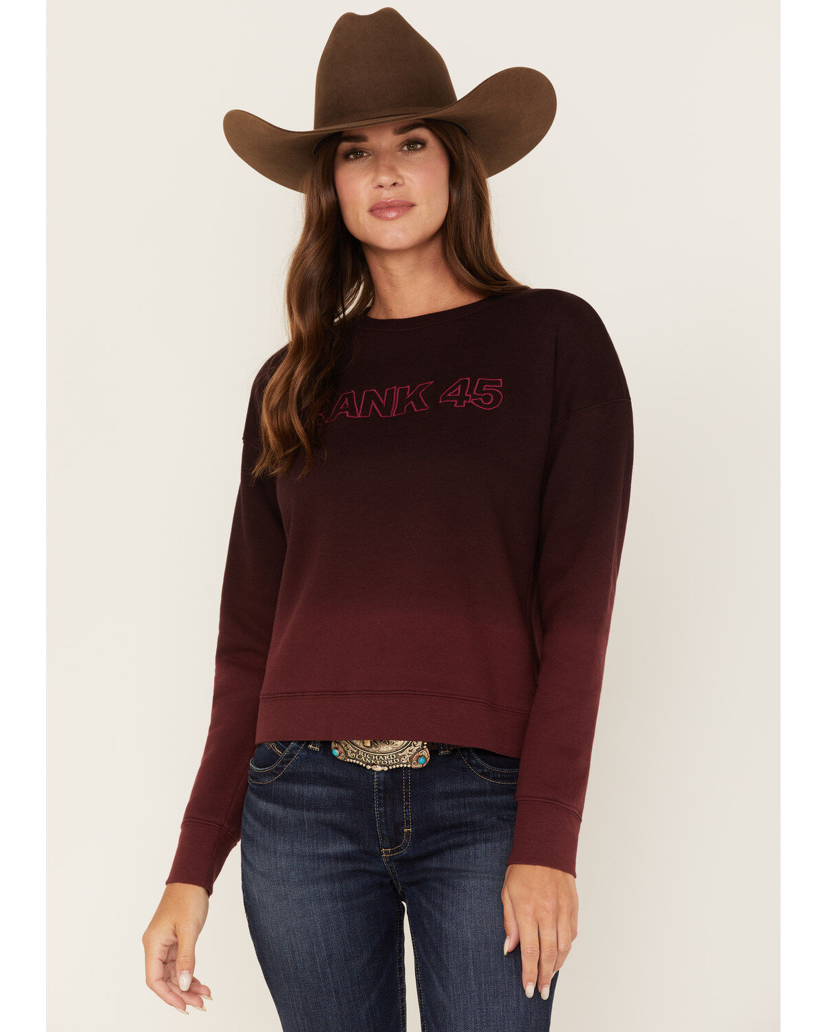 Women's RANK 45 Long Sleeve Ombre Pullover Sweater