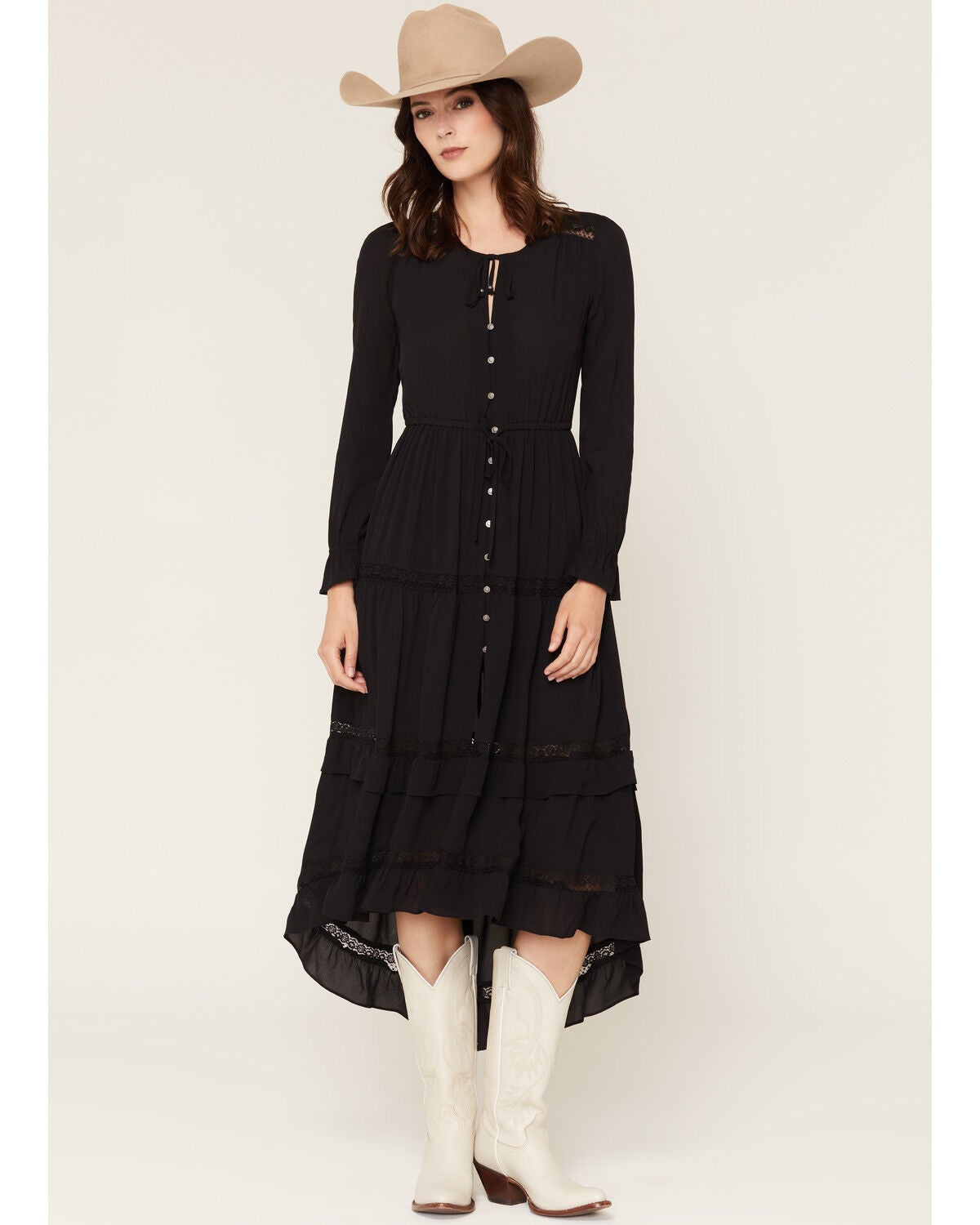 Women's Idyllwind Alison Ruffle Long Sleeve High-Low Dress