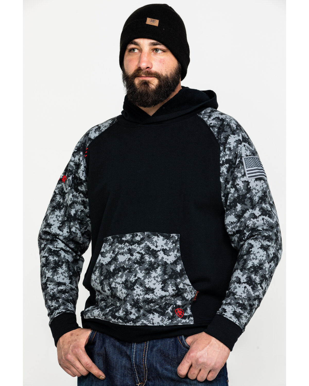 Men's Ariat Digi FR Patriot Work Hooded Sweatshirt
