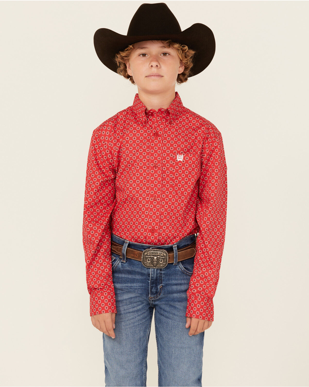 Boys' Cinch Geo Print Long Sleeve Western Shirt