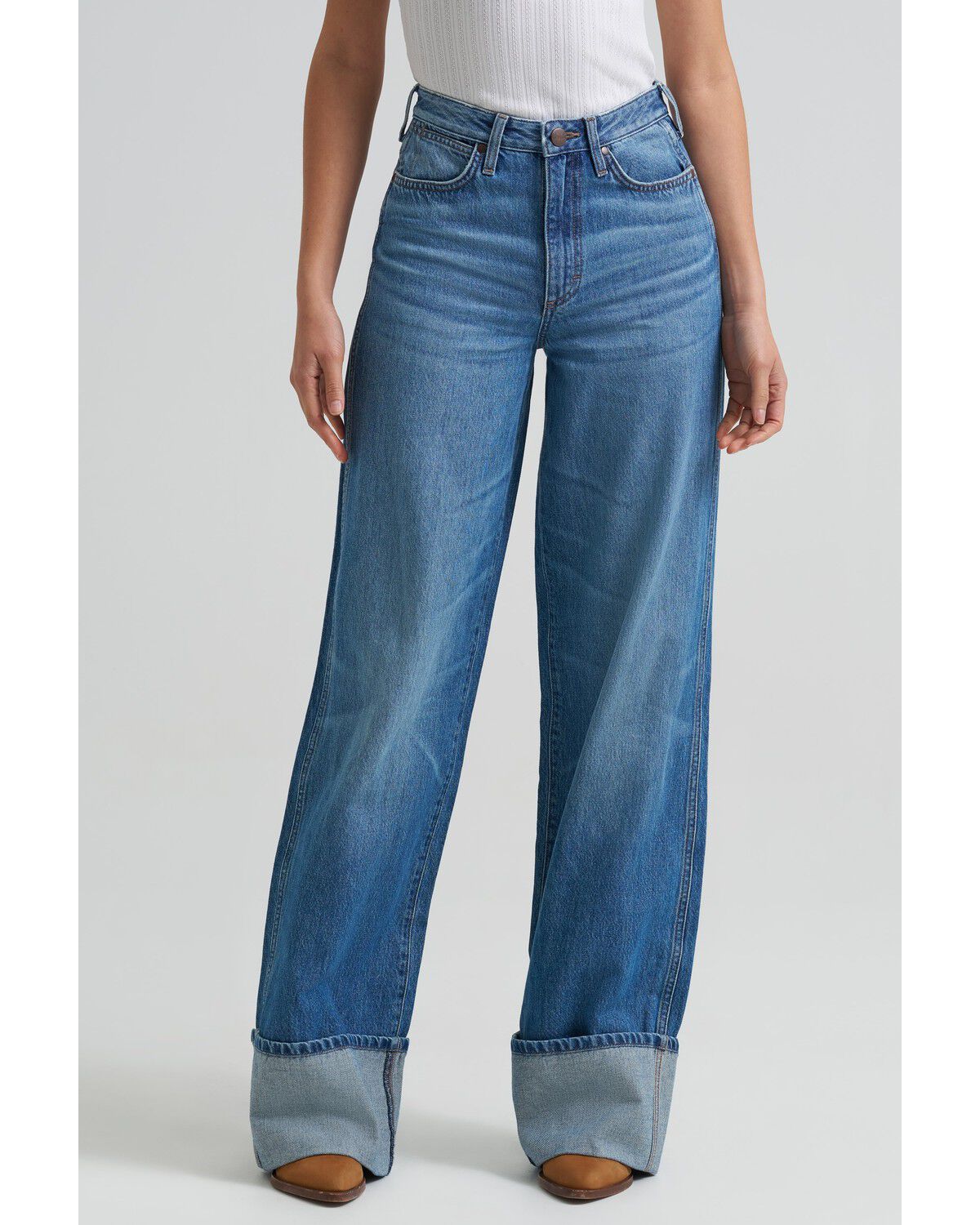 Women's Wrangler Retro Milena Medium Wash High Rise Wide Leg Denim Jea