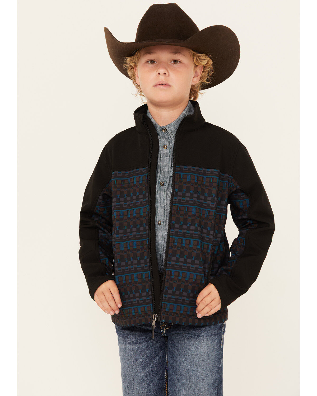 Boys' Cody James Color Block Pattern Softshell Jacket