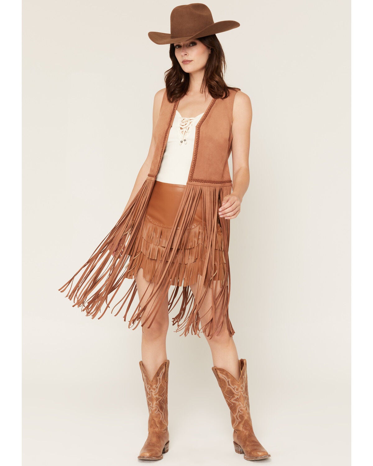Women's Idyllwind Kirk Faux Suede Long Fringe Vest