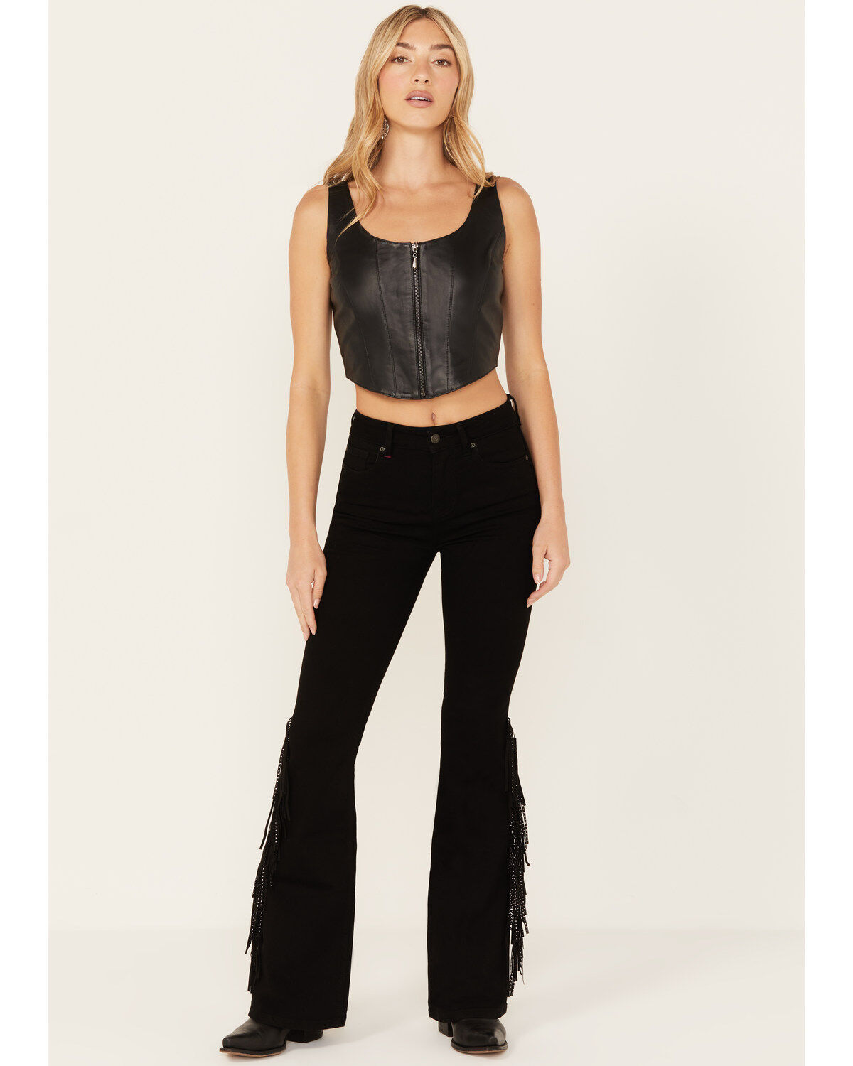 Women's Idyllwind Bordeaux Gypsy High Rise Stretch Studded Flare Jeans