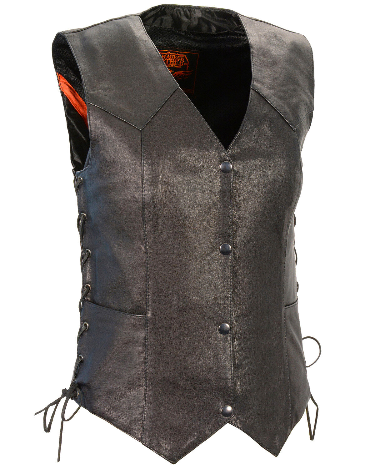 Women's Milwaukee Leather Lightweight Side Lace Concealed Carry Vest