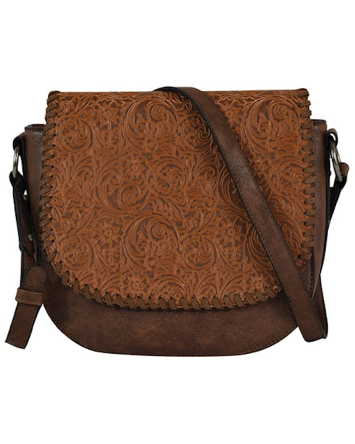Women's Justin Tooled Whipstitch Edge Saddle Bag