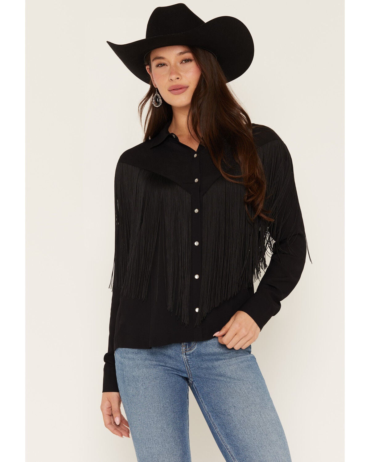 Women's Idyllwind Mailan Georgette Fringe Long Sleeve Blouse