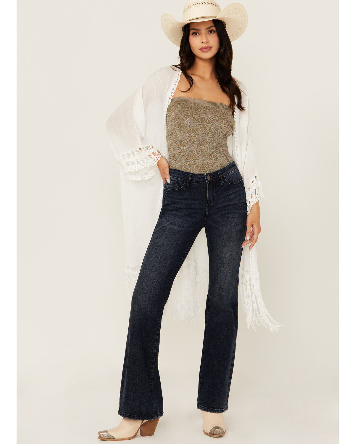Women's Shyanne Crochet Fringe Kimono