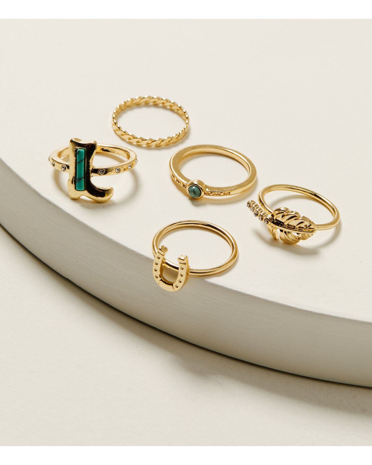 Women's Shyanne Boot Leaf Ring Set - 5 Piece