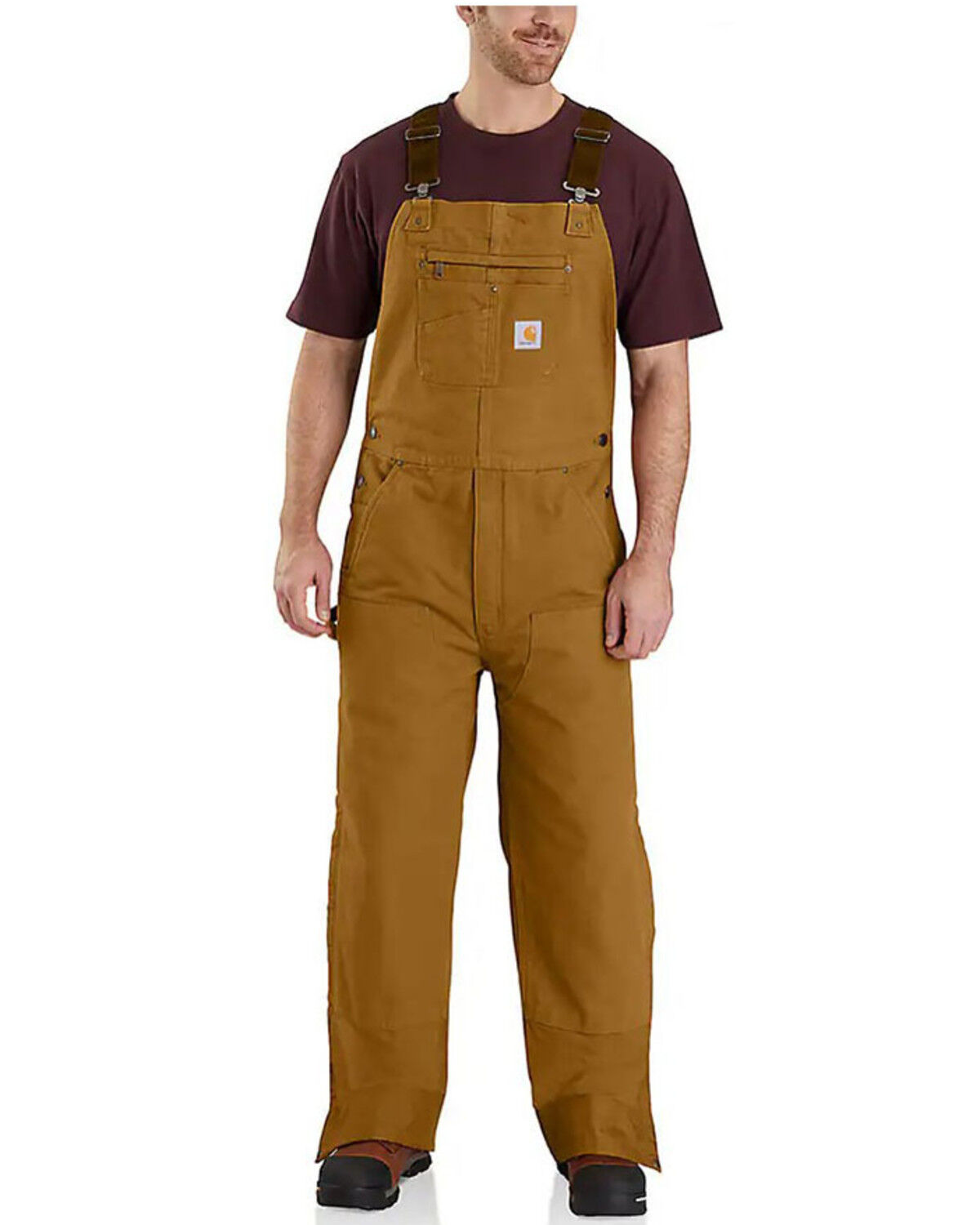 Men's Carhartt Quilt Lined Washed Bib Work Overalls