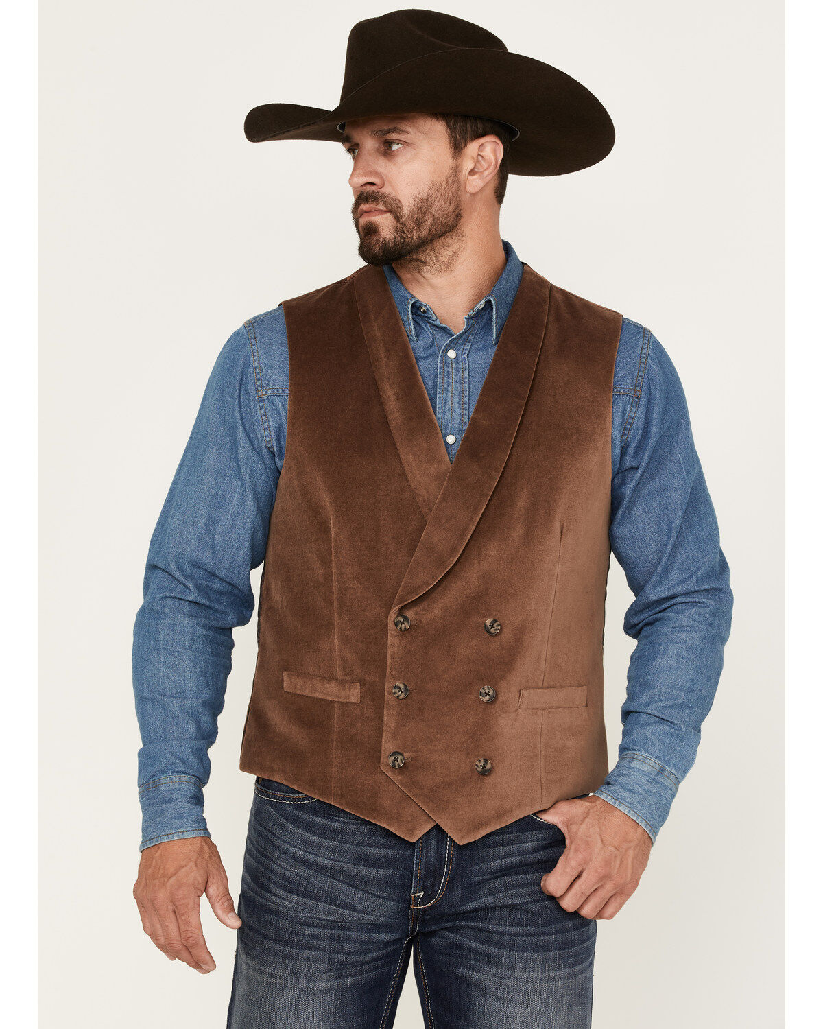 Men's Cody James Amarillo Double-Breasted Velvet Vest